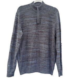 Geoffrey Beene Quarter Zip Knit Sweater Men's Sz L
